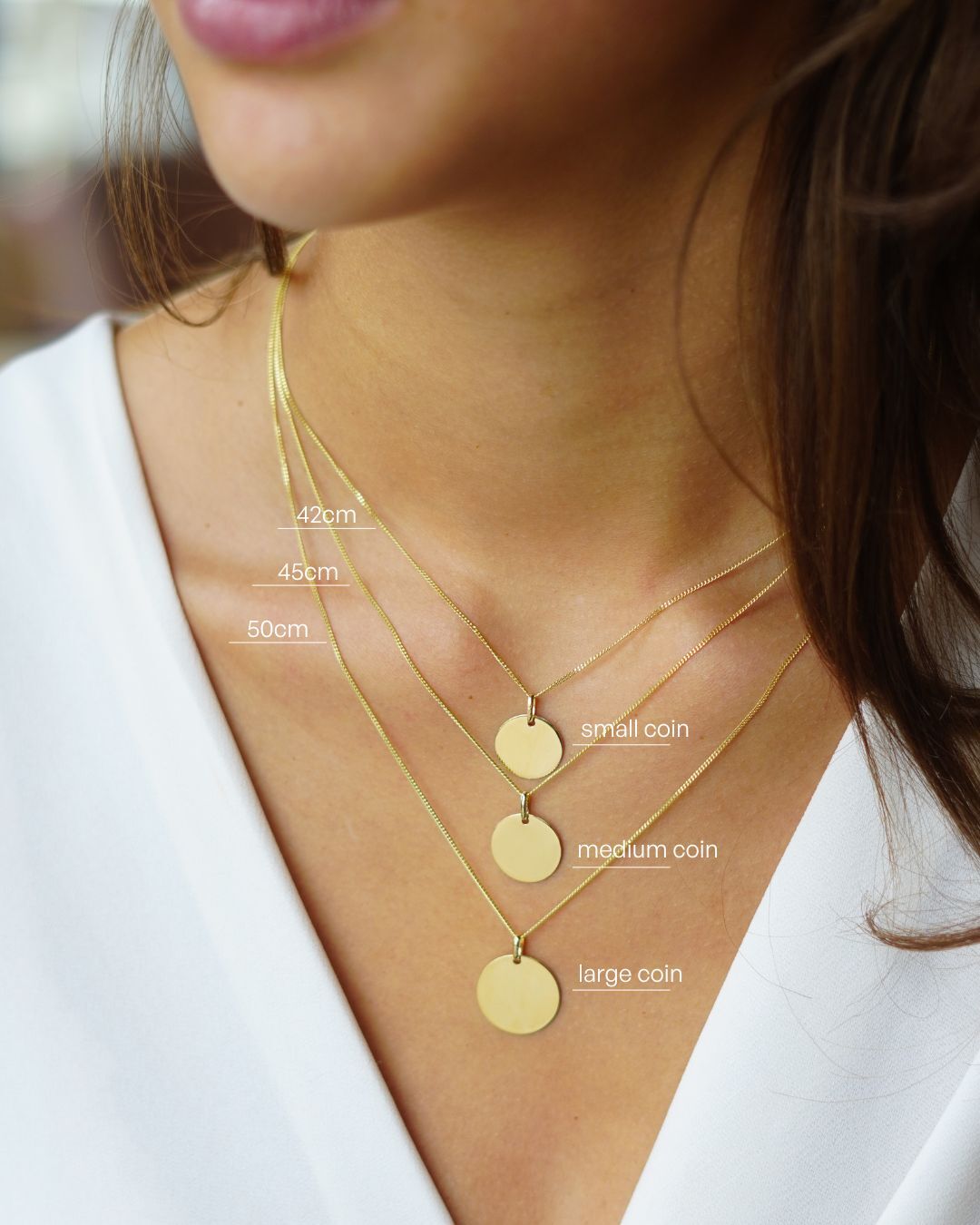 Collier Pendentif Rond Bouquet Fleur de Naissance 14 carats - Or 14 carats - Disque Moyen 16 mm