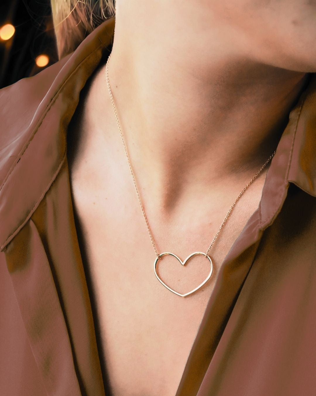 Open Herz Kette 585er Echtgold - 585er Echtgold