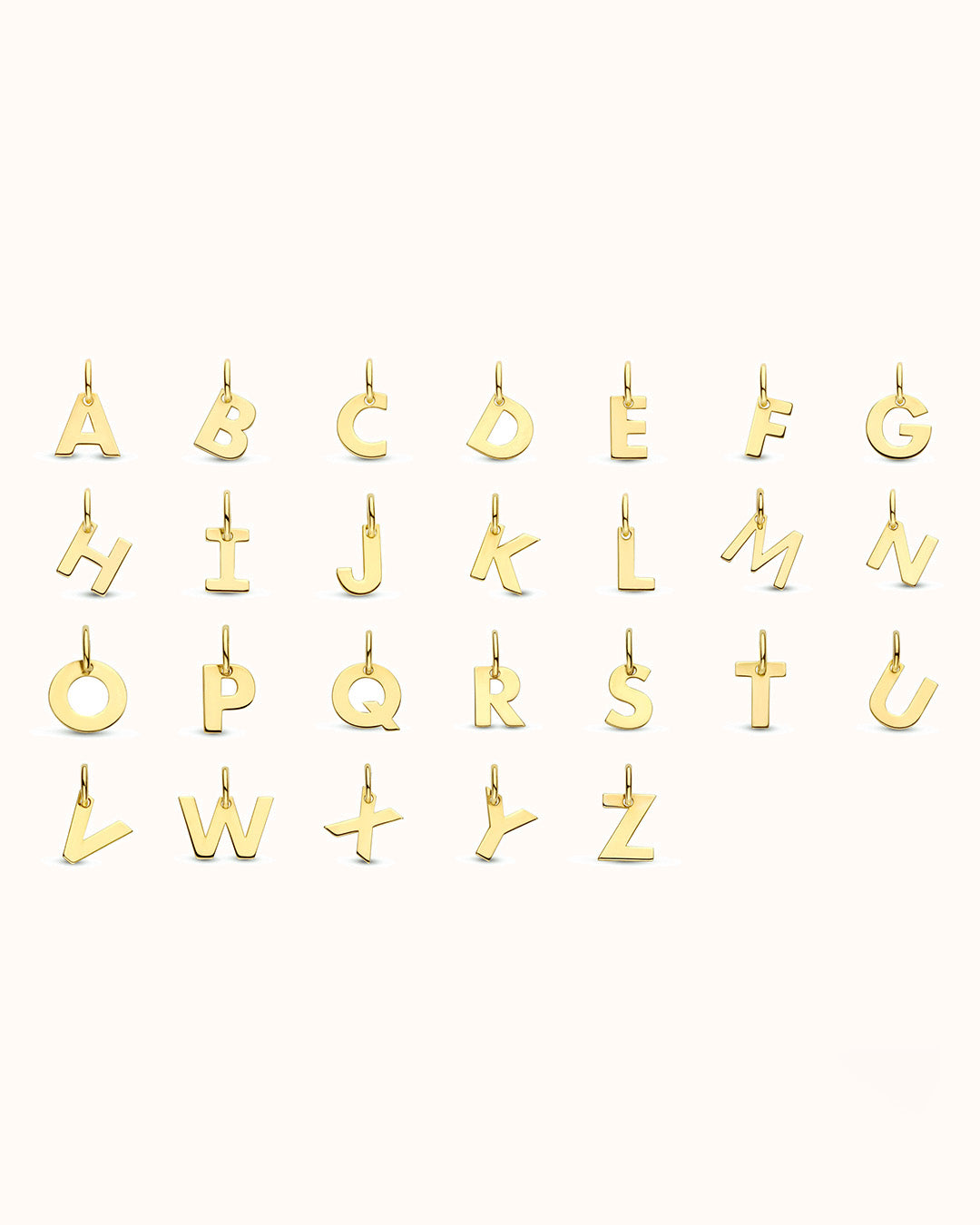 14k Initial Charm Ketting - 14k Solid Gold - Letter