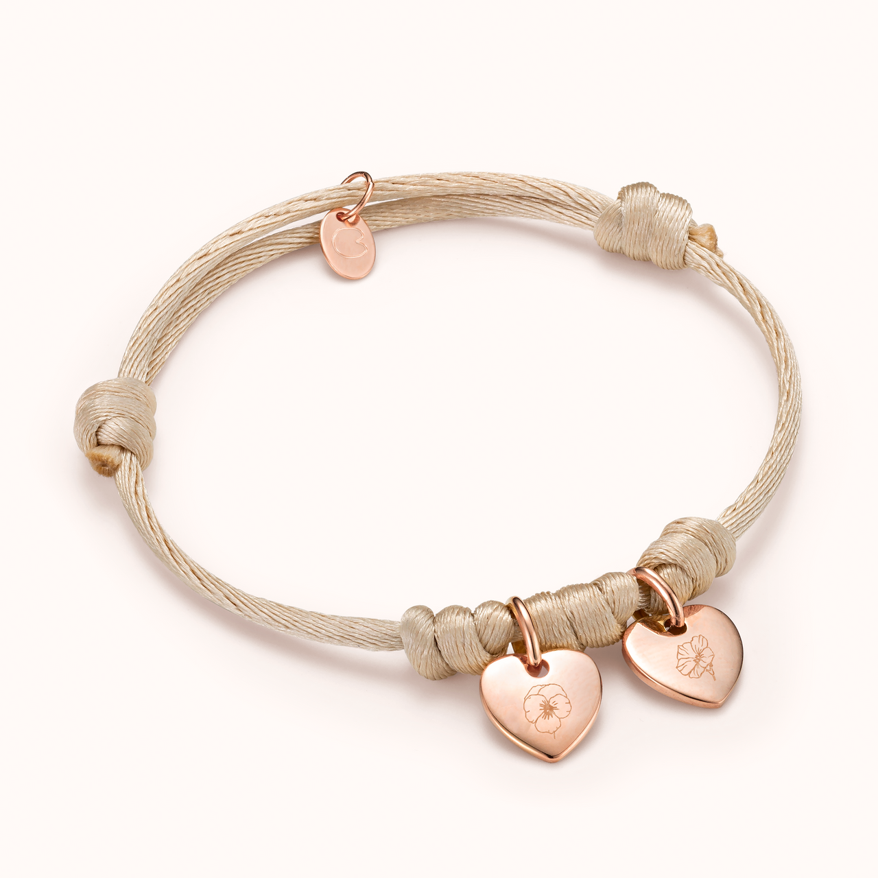 Single Birth Flower Armband - 18k Rosé Verguld