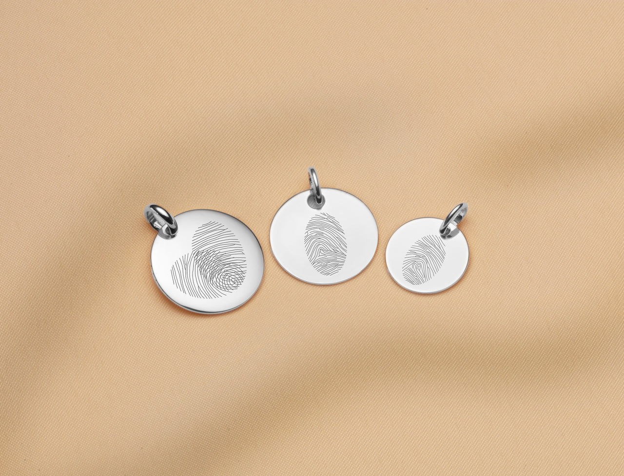 Fingerprint Coin Necklace - Silver