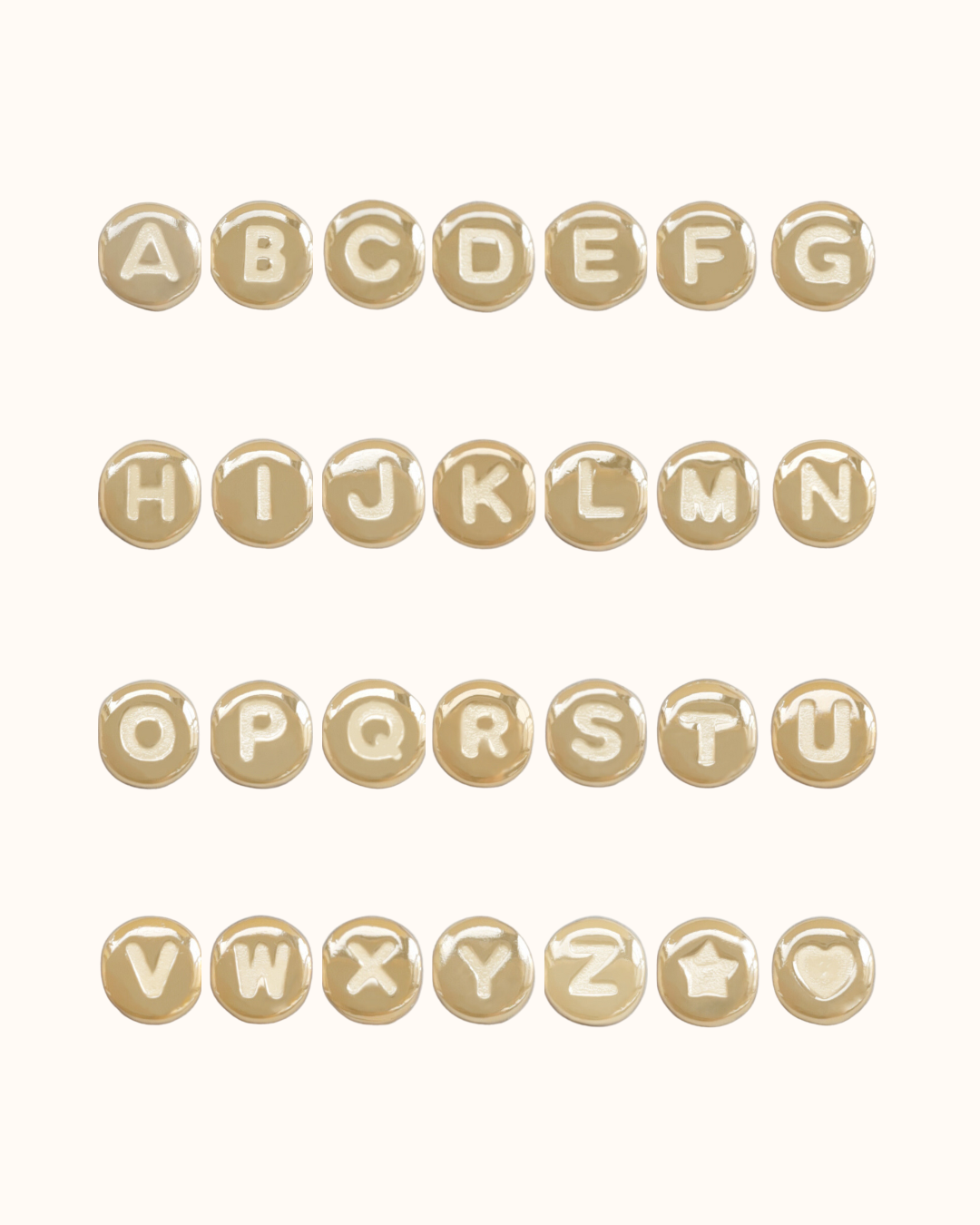 Buchstaben Perlen Armband - Vergoldet