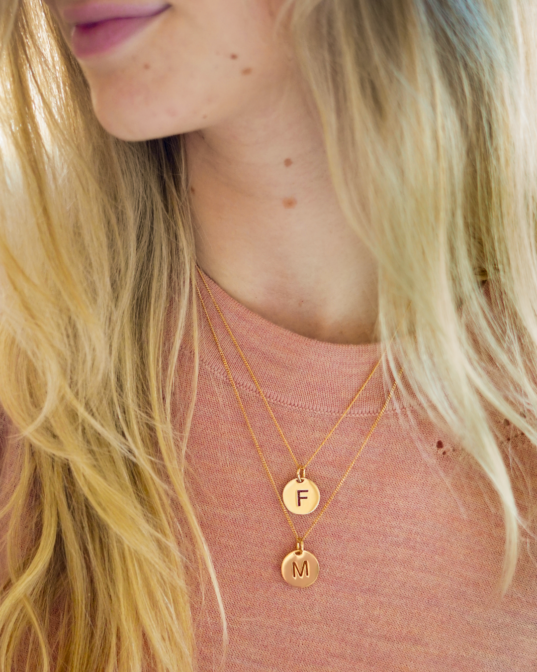 Open Initial Necklace - Gold plated