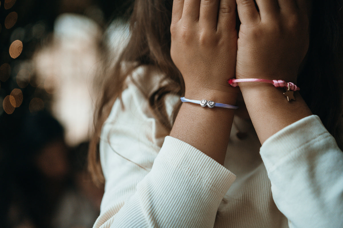 Kinder Initial Armband - Silber