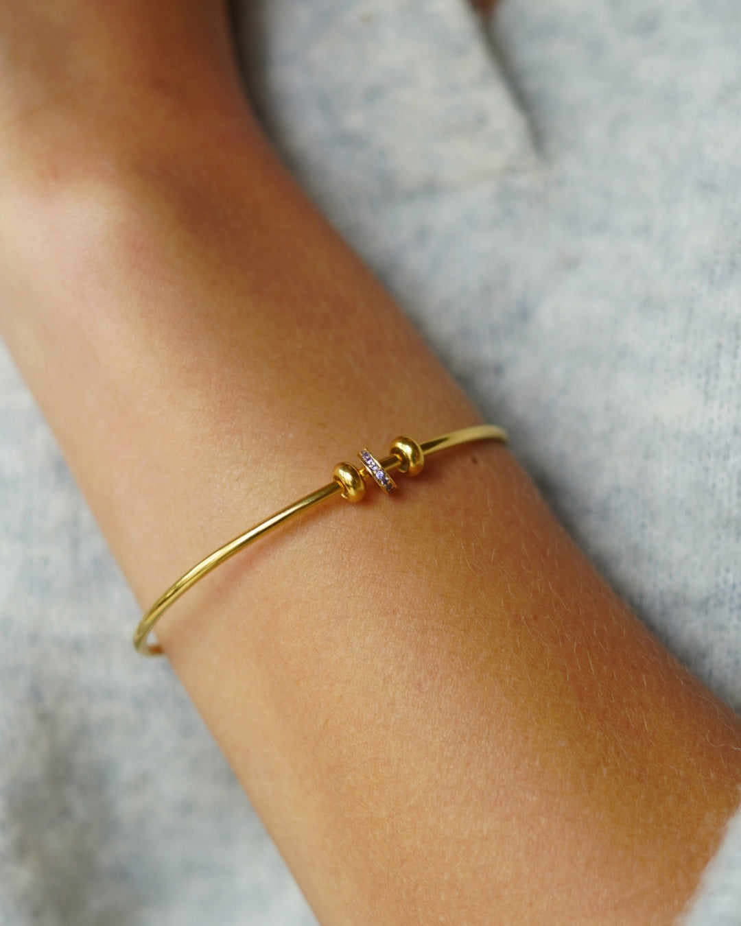 Bracelet disque Pierre de Naissance - Plaque or