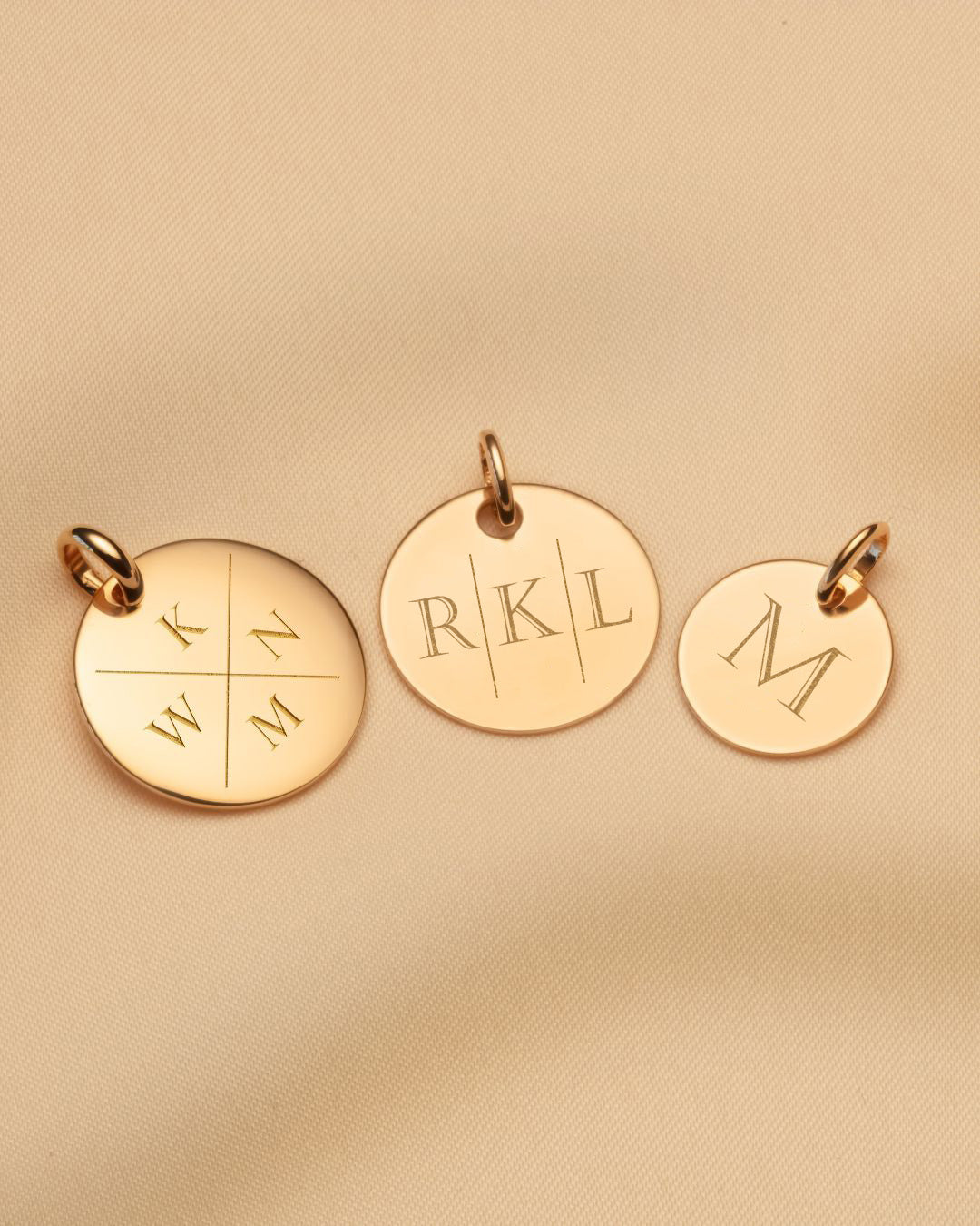 Initial Coin Necklace - Gold plated