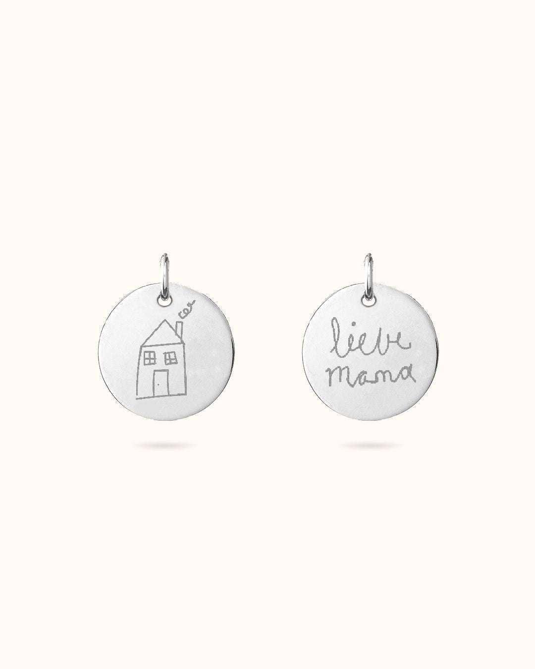Pendentif suel avec Illustration - Argent