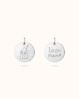 Pendentif suel avec Illustration - Argent