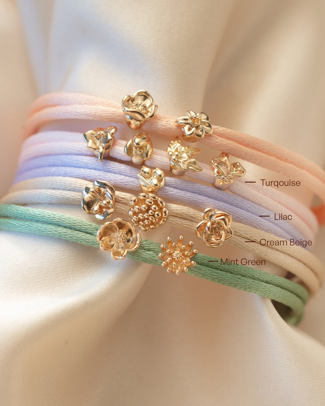 Geboortebloem Beads Armband - Verguld - Gepersonaliseerde Armband