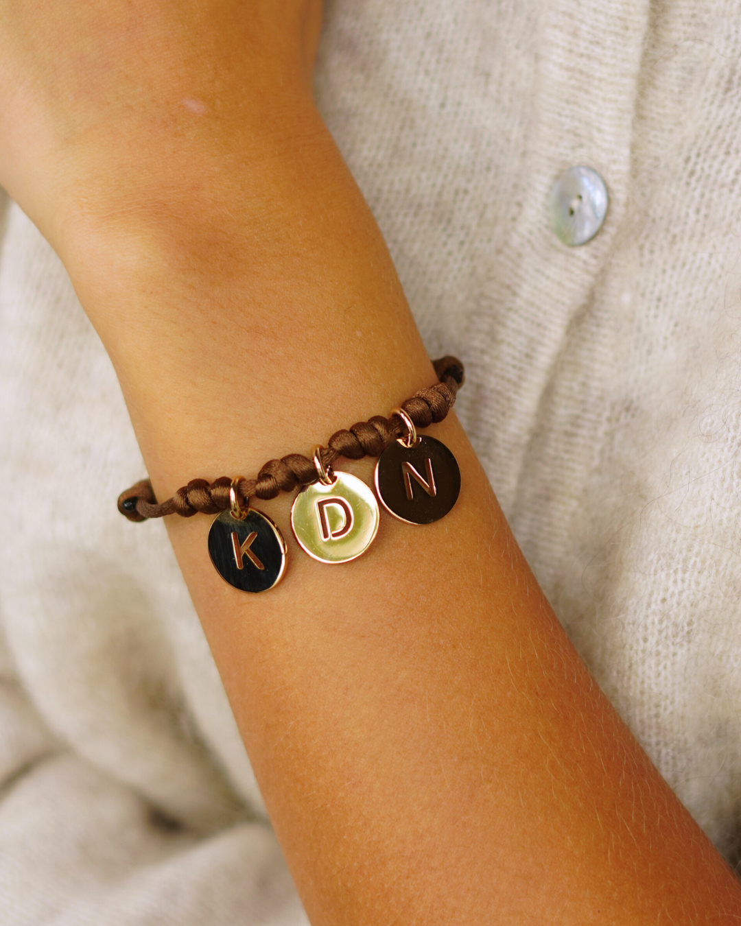 Open Initial Charm Bracelet - Gold plated