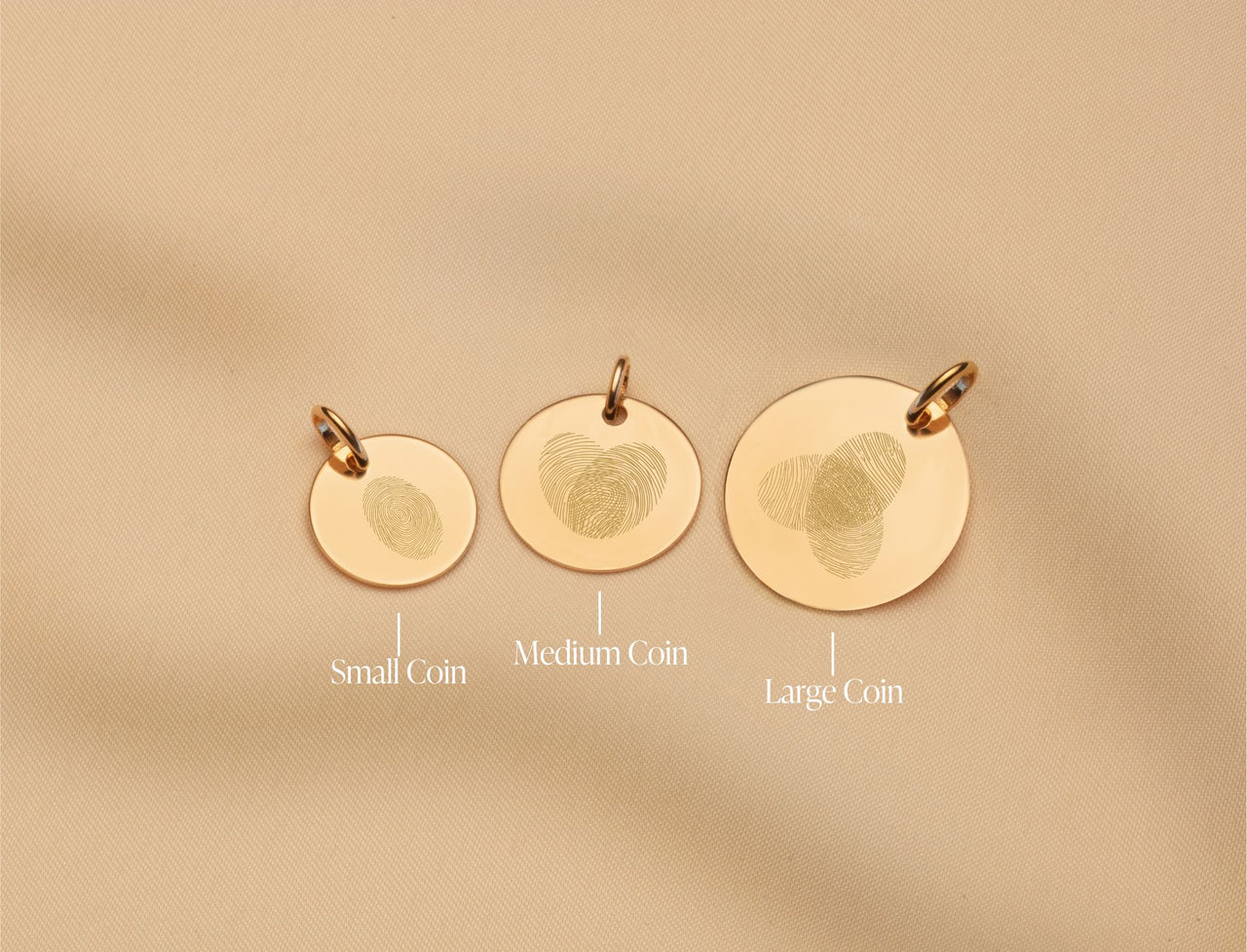 14k Gepersonaliseerde Losse Vingerafdruk Bedel - 14k Solid Gold