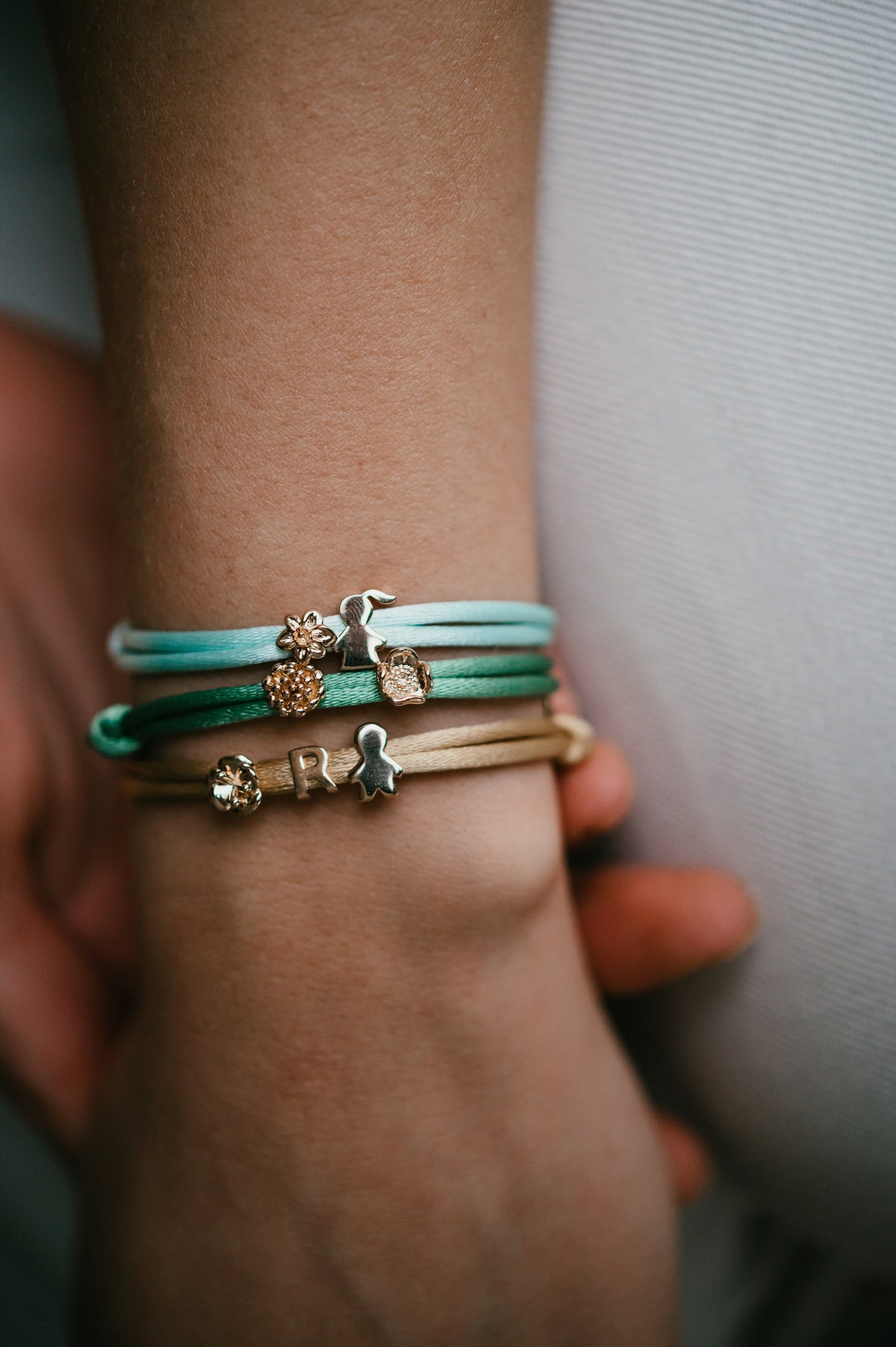 Birth Flower Beads Bracelet - Gold plated