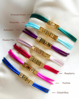 Initial Cube Armband - Goudkleurig staal - Gepersonaliseerde Armband