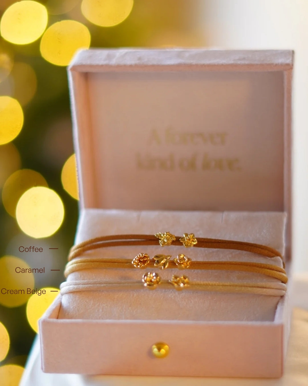 9k Birth Flower Beads Bracelet - 9k Gold