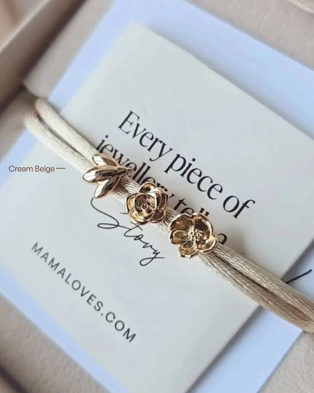 9k Birth Flower Beads Bracelet - 9k Gold