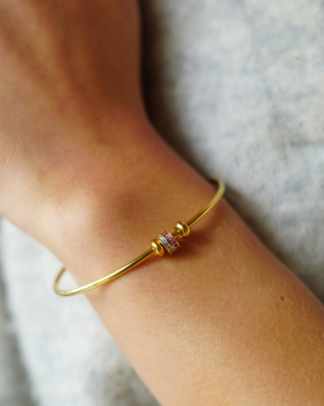 Bracelet disque Pierre de Naissance - Plaque or