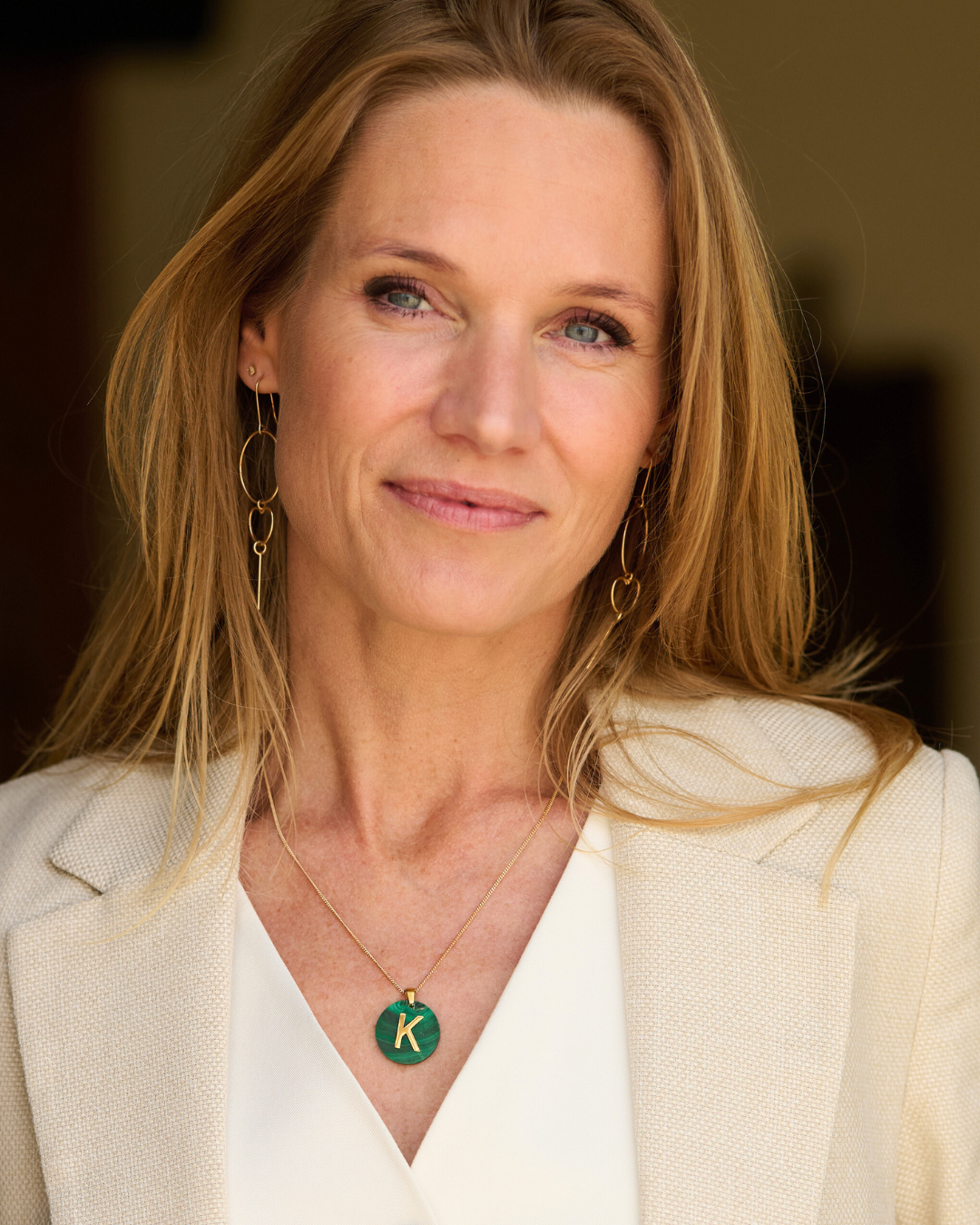 Edelstein-Initialen-Halskette – Vergoldet