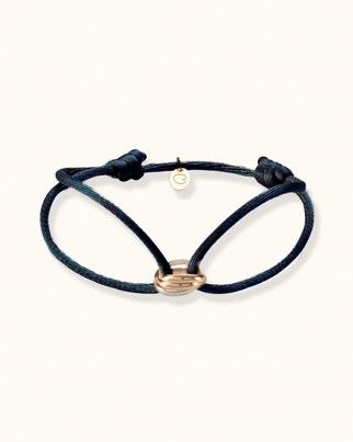 14k Personalised Tricolor Bracelet Men - 14k gold