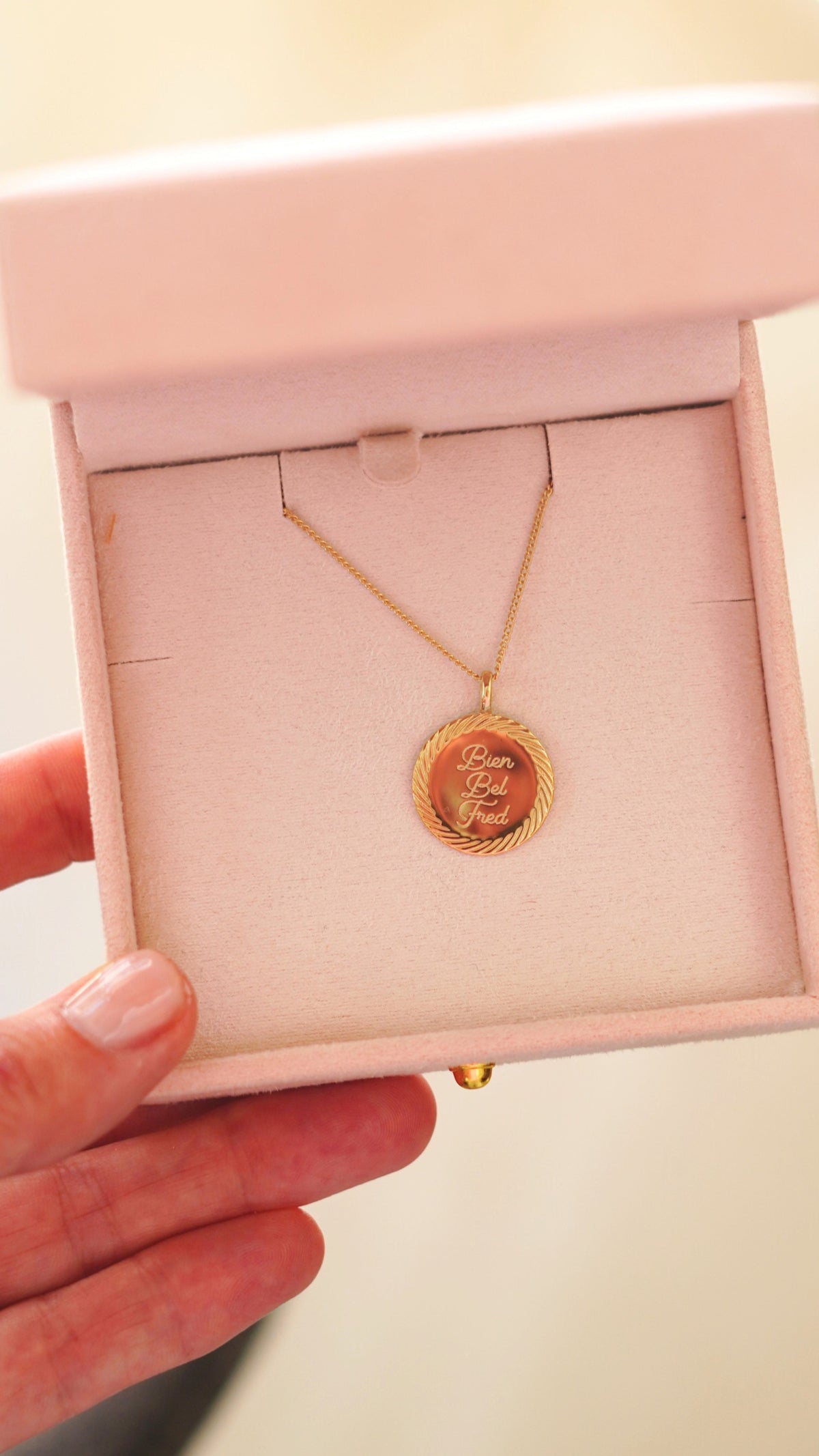 Classic Coin Ketting met naam - Verguld