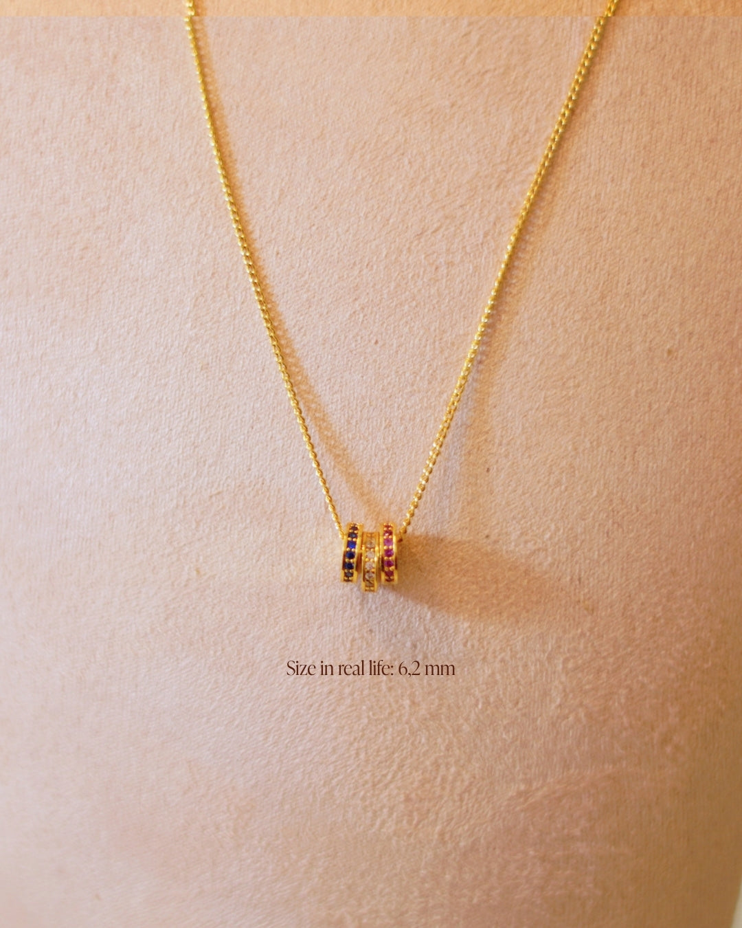 Birthstone Disc Necklace - Gold plated
