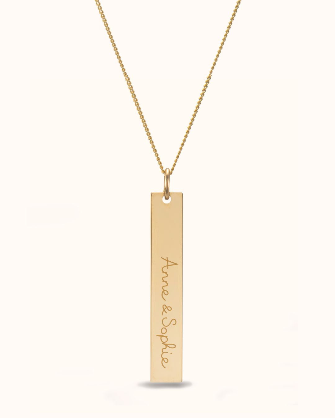 14k Vertical Bar Necklace - 14k gold