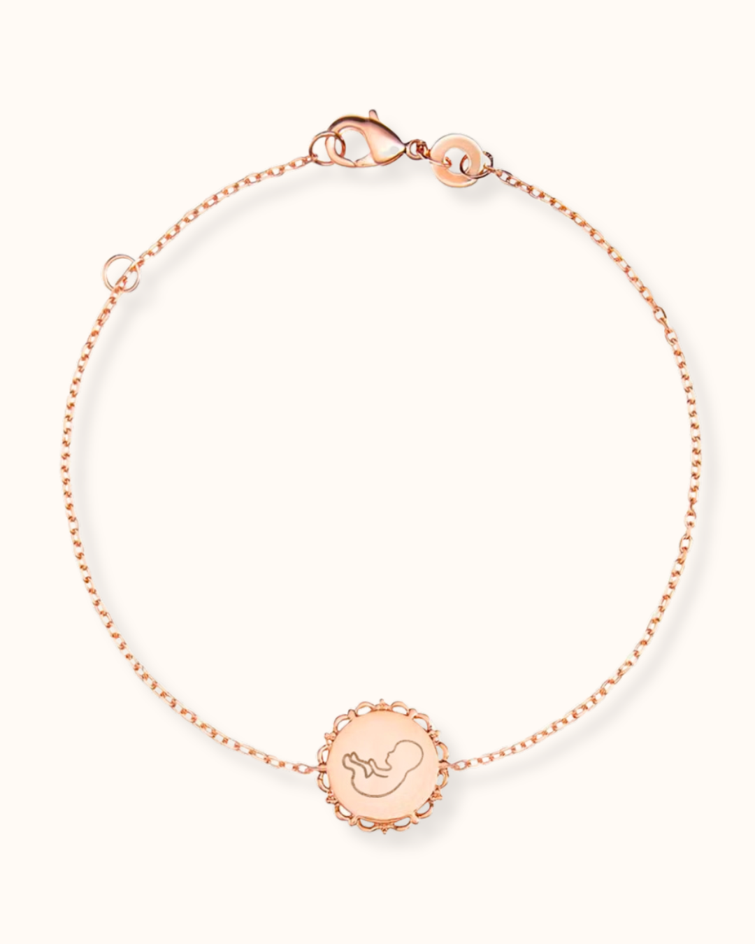 Ultrasound Illustration Coin Bracelet - Rose plated