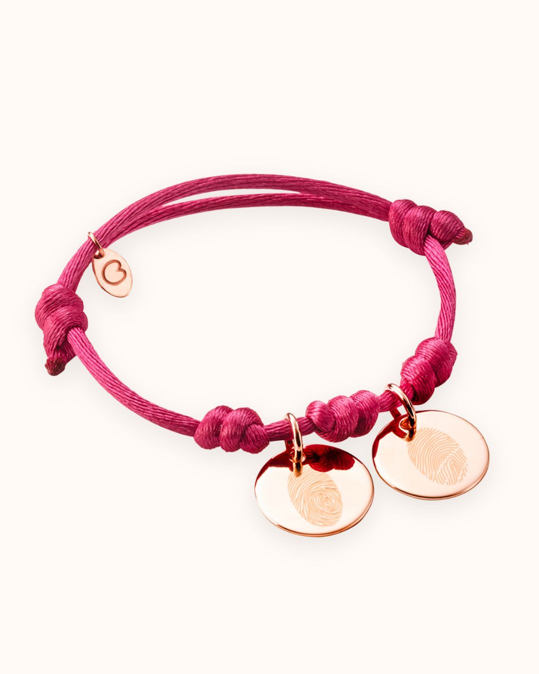 Bracelet Charme Empreintes Digitales - Or rose