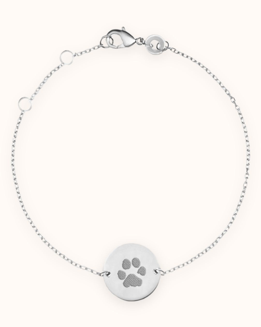 Paw Print Coin Bracelet - Silver