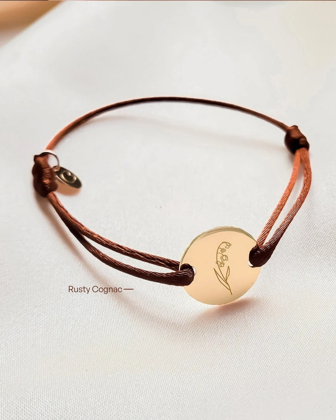 Geburtsblumenstrauß Round Armband - Vergoldet