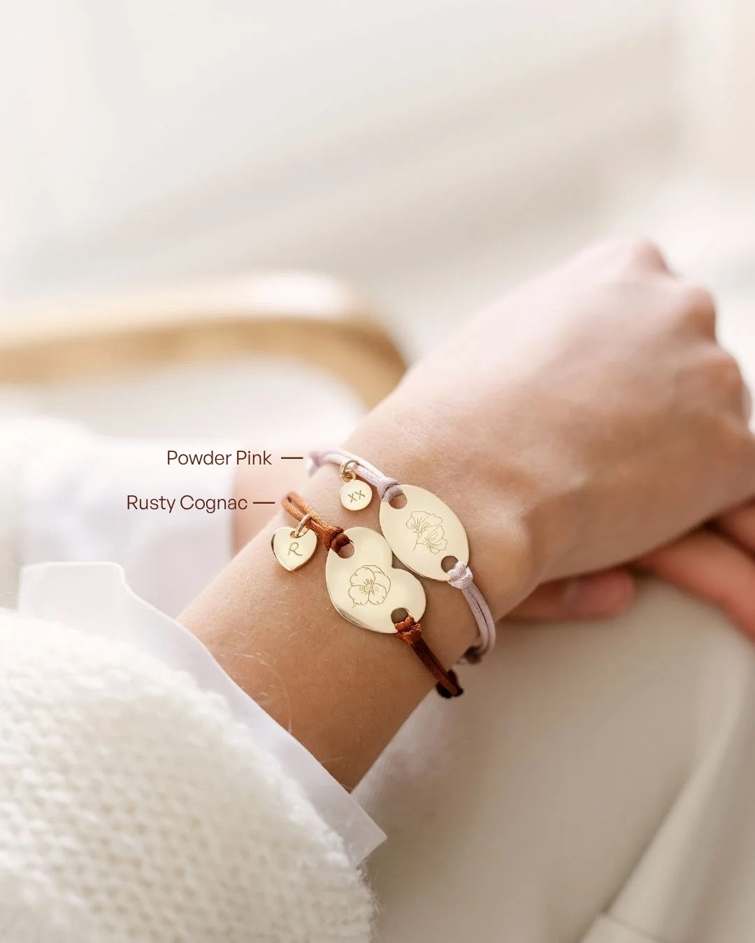 Single Geburtsblume Oval Armband - Vergoldet