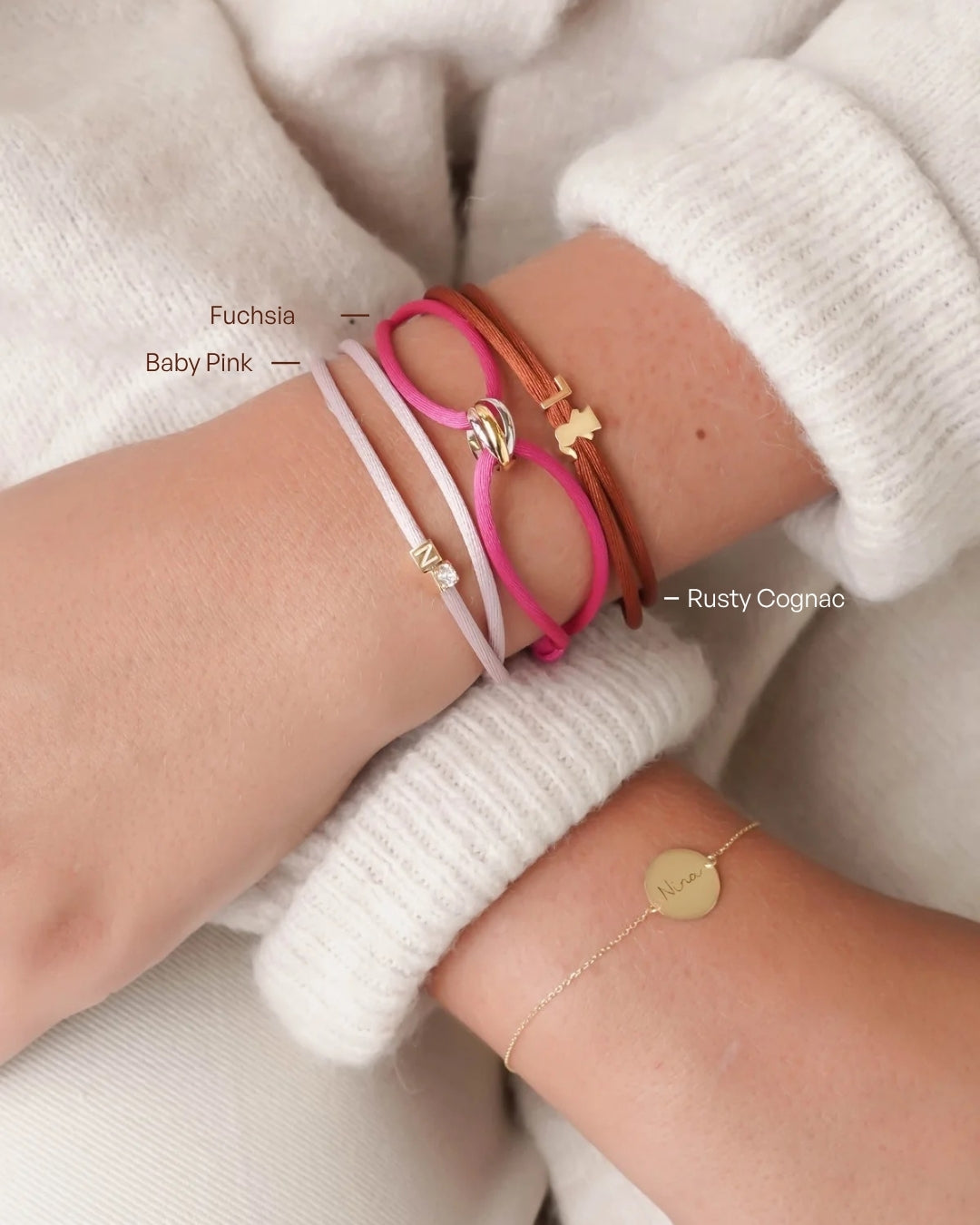14k Initial Cube Armband - Armband met Initialen