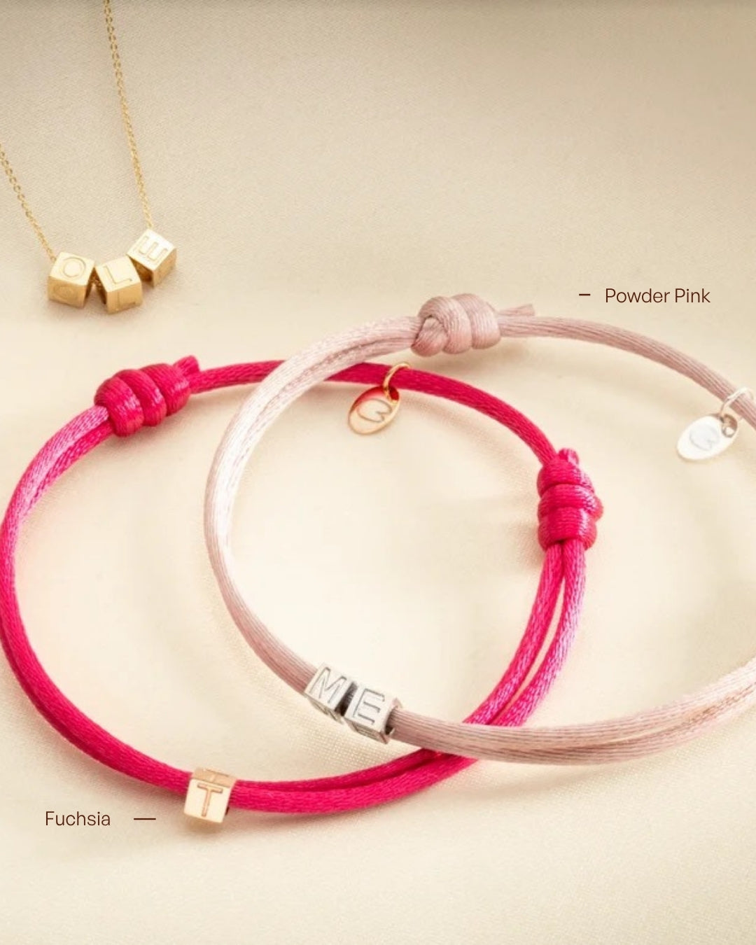 14k Initial Cube Armband - Armband met Initialen