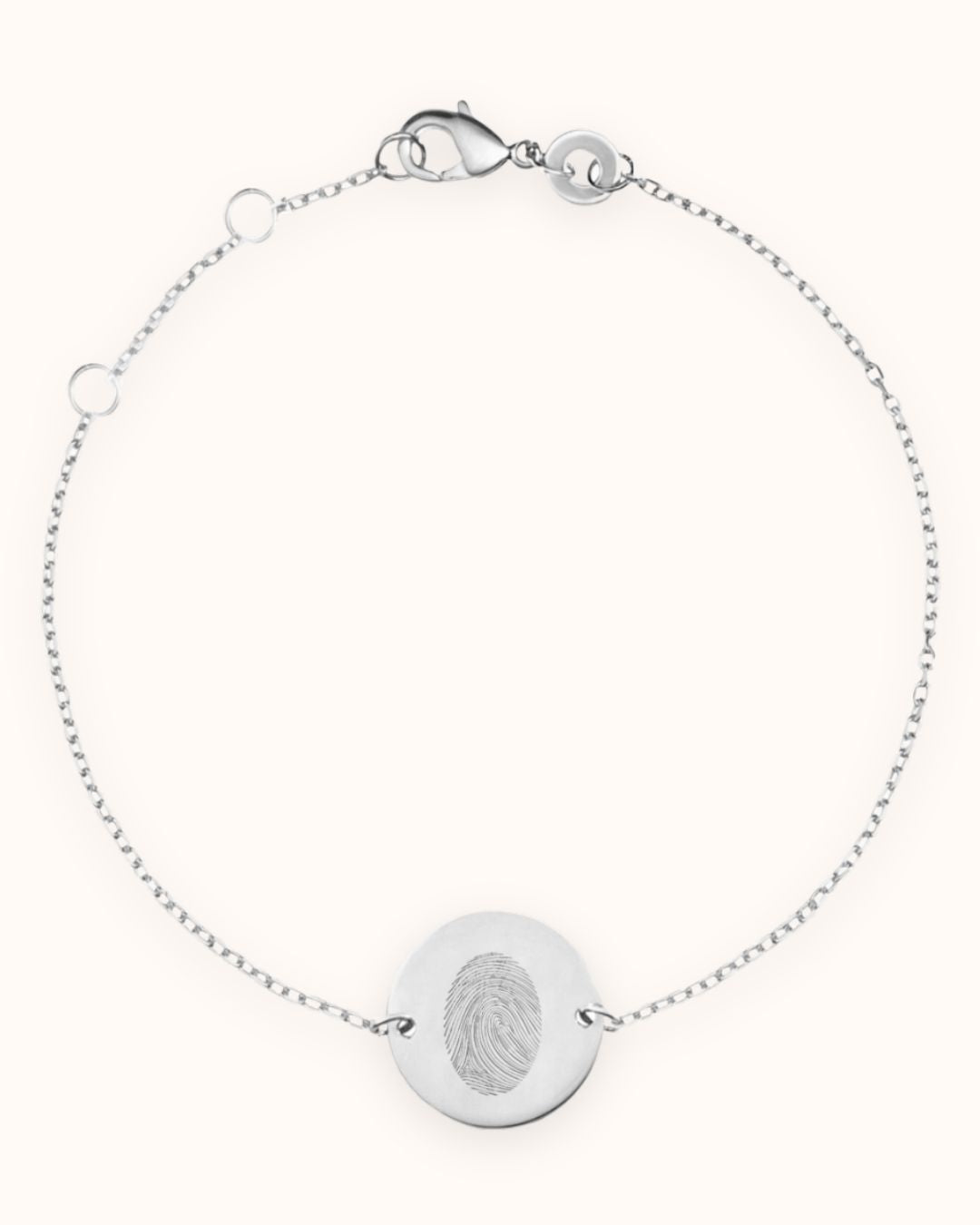 Fingerabdruck Coin Armband - Silber