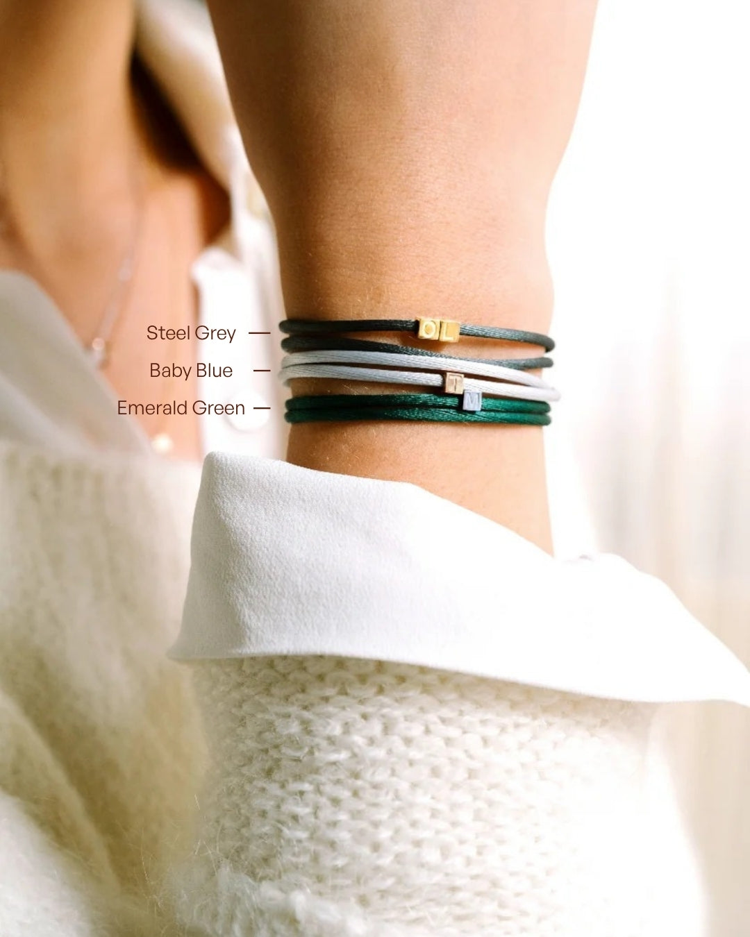 14k Initial Cube Armband - Armband met Initialen