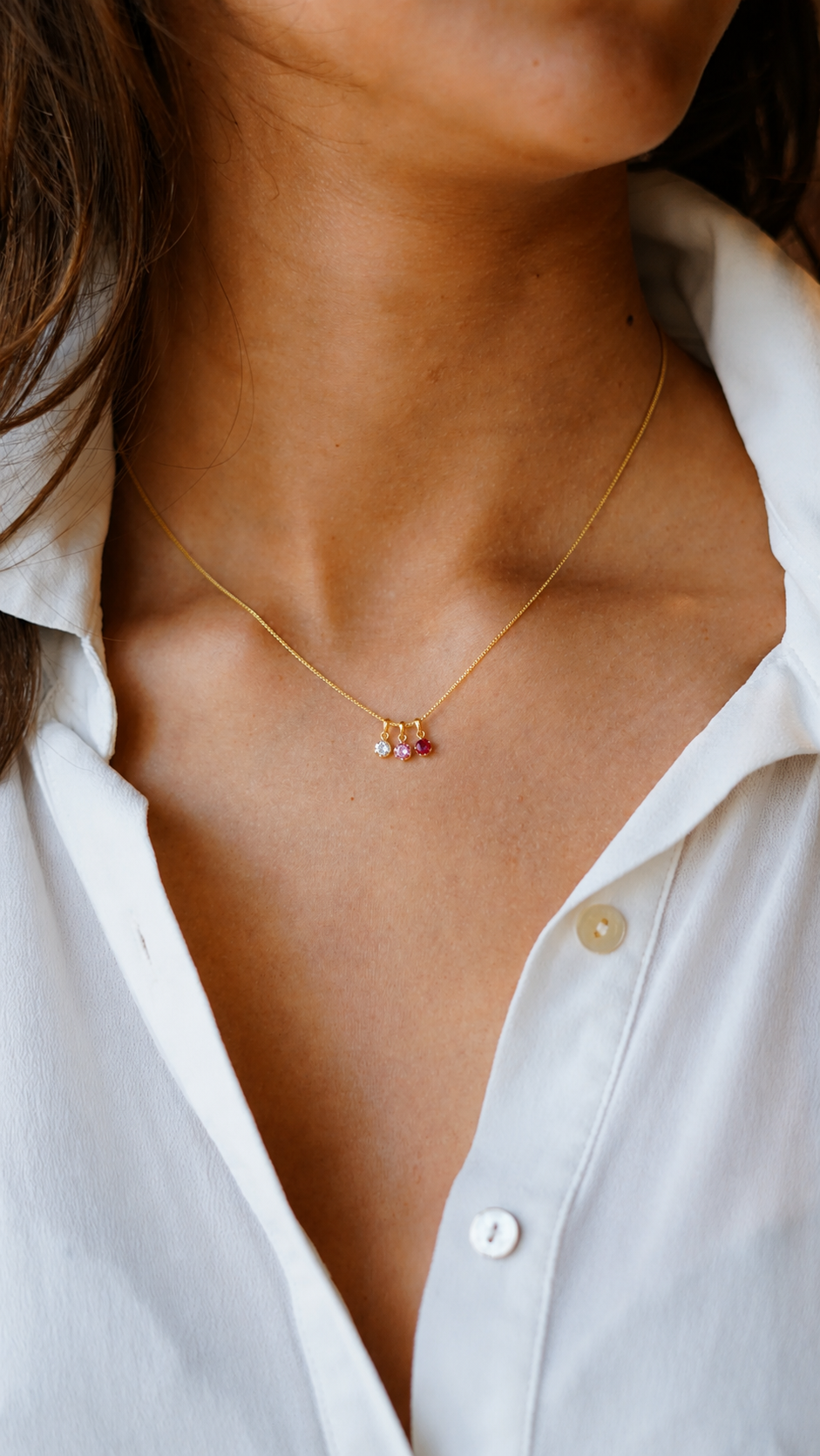 9k Geboortesteen Ketting - Geboortesteen Ketting
