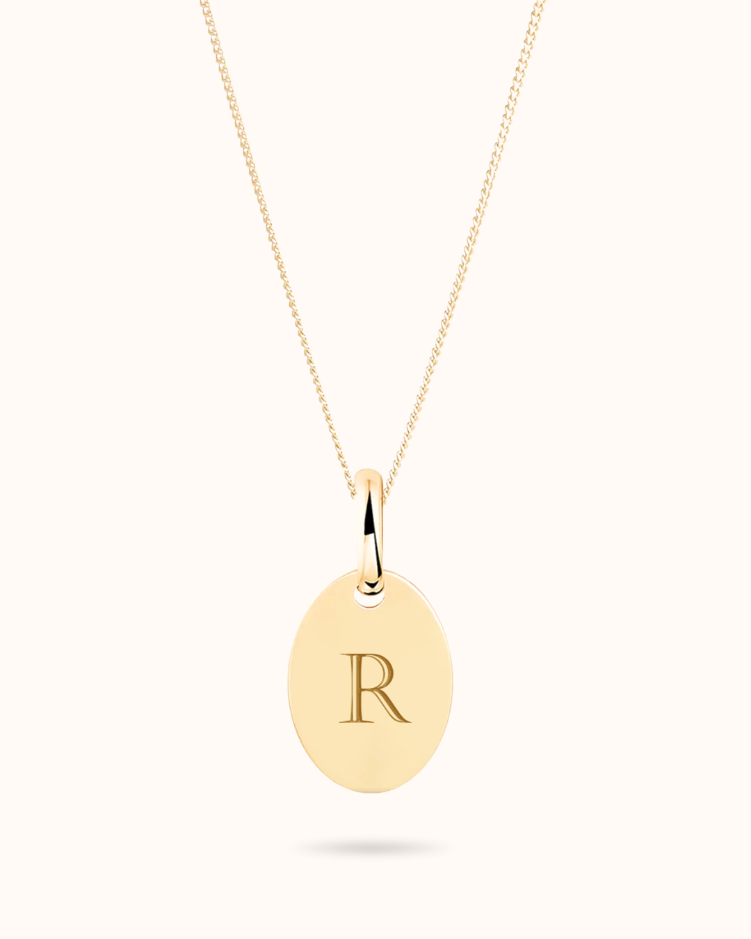 9k Oval Necklace with name - 9k