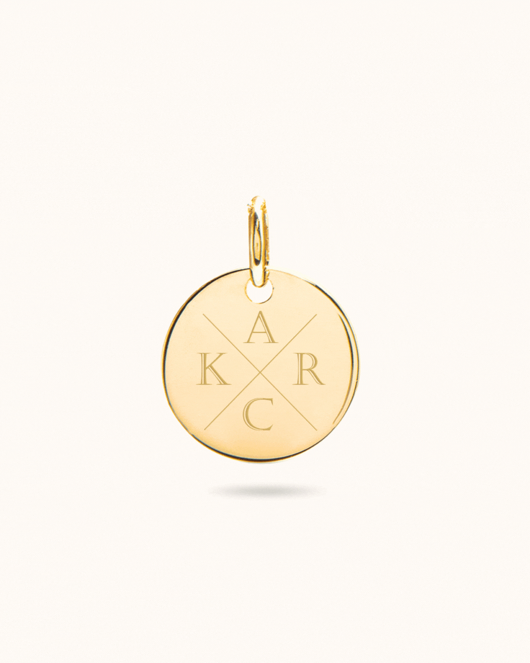 Initial Coin personnalisée pour Bracelet Charme Breloques - Plaque or