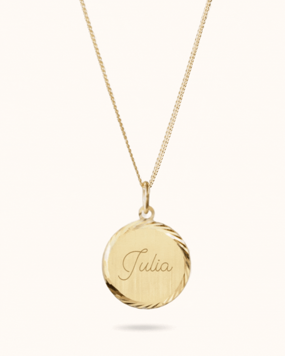 14k Classic Coin Ketting - 14k Solid Gold - 16mm Vintage Coin 14k