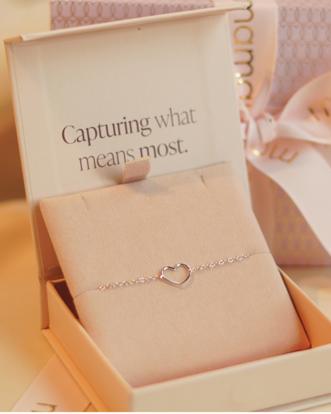Mini Open Heart Bracelet Silver