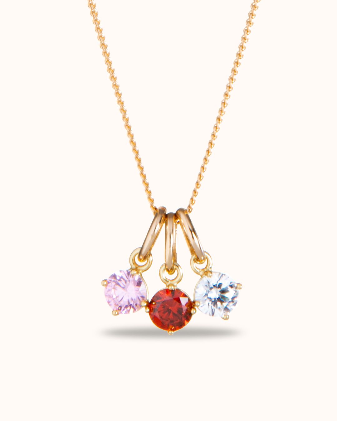 Birthstone Charm Necklace - Gold plated