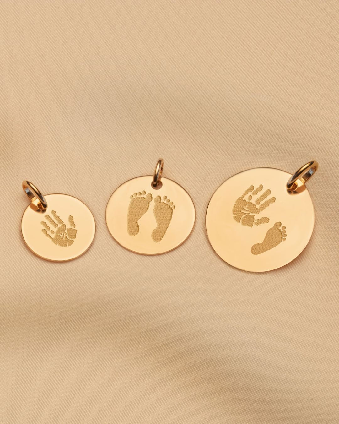 9k Hand and Footprint Charm - 9 carat