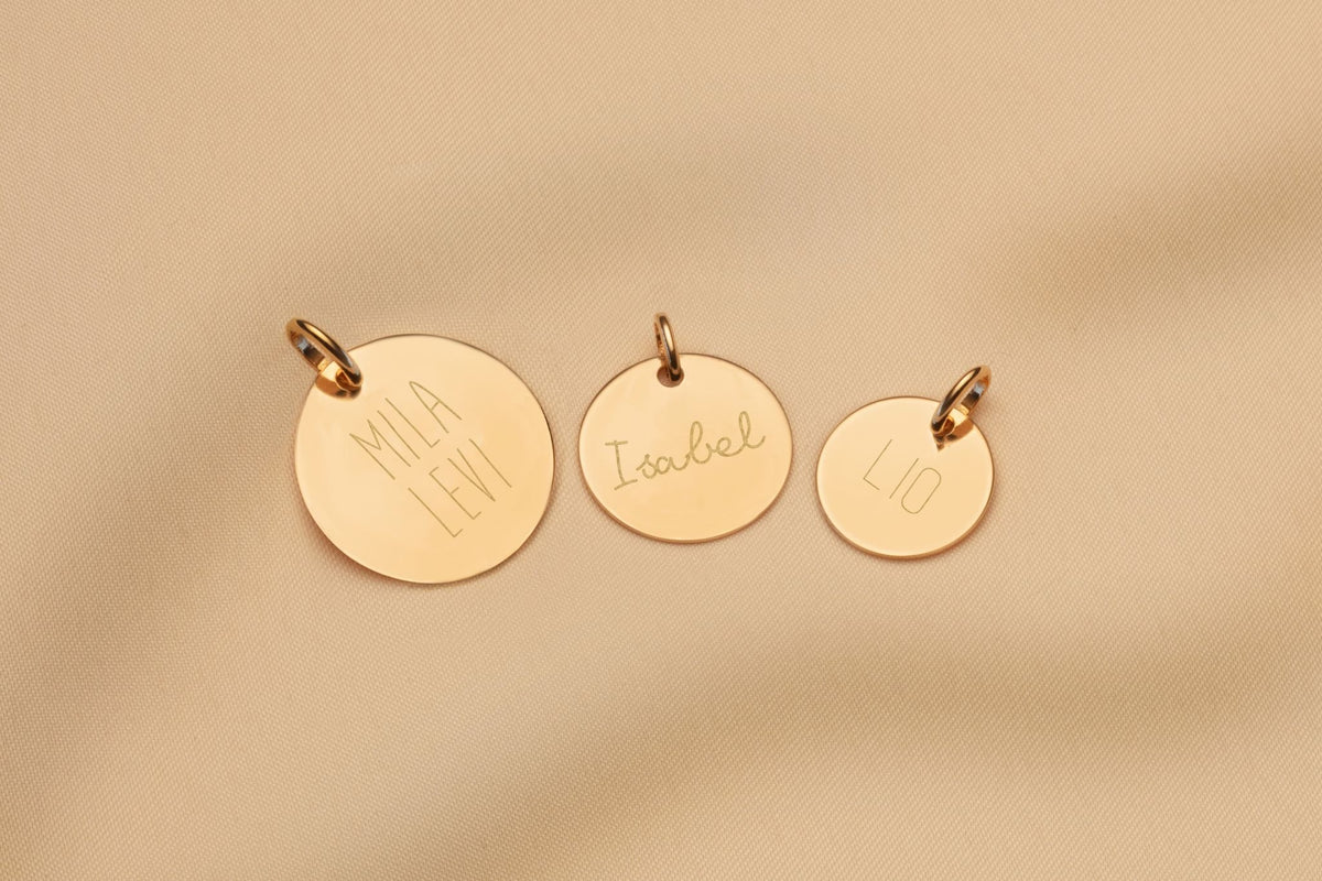9k Gepersonaliseerde Losse Bedels met gravure naam of initiaal - 9 karaat - Coin