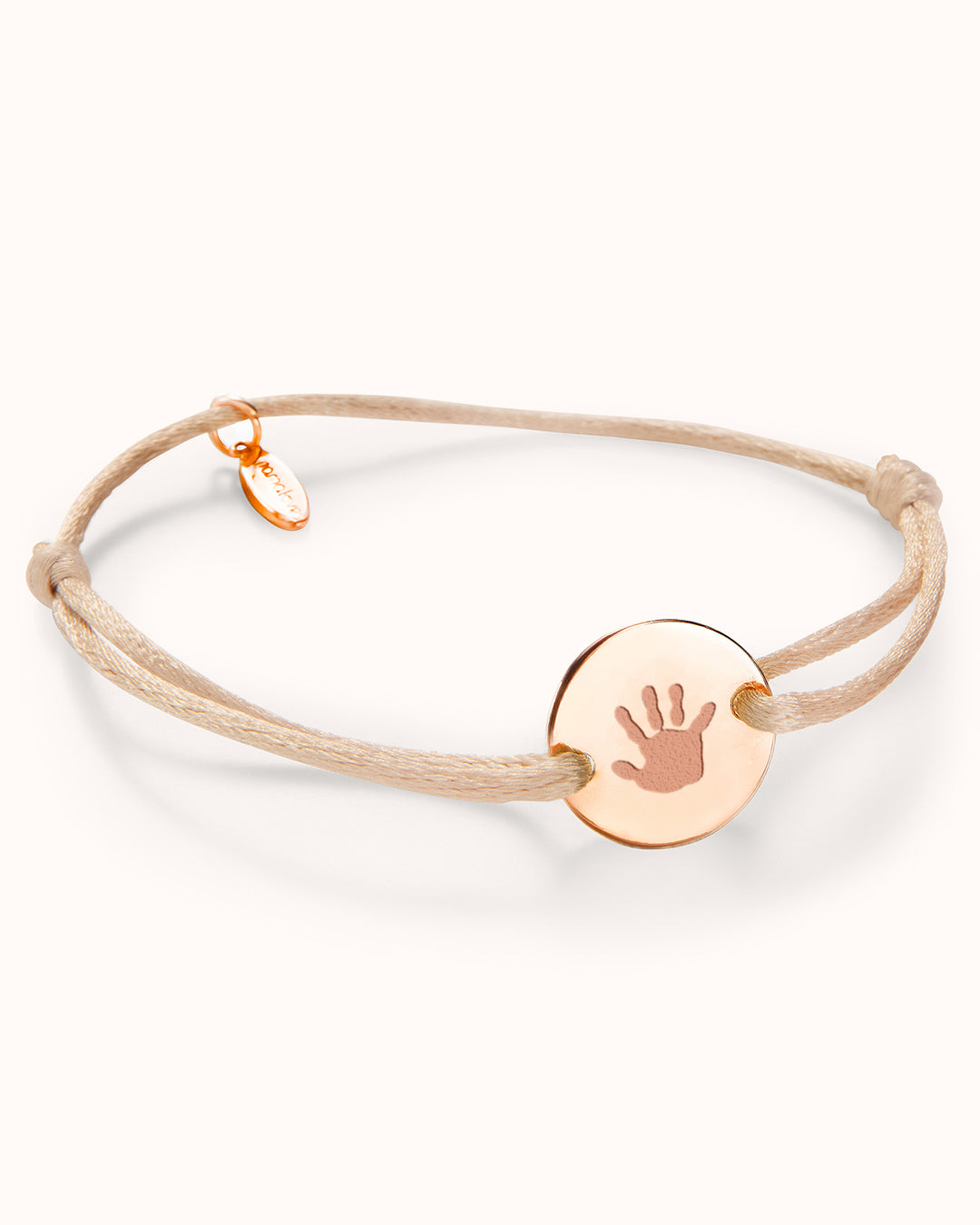 Hand and Footprint Round Bracelet - Rose plated