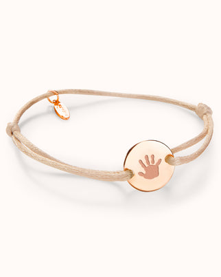 Hand and Footprint Round Bracelet - Rose plated