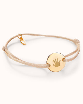 Hand and Footprint Round Bracelet - Gold plated