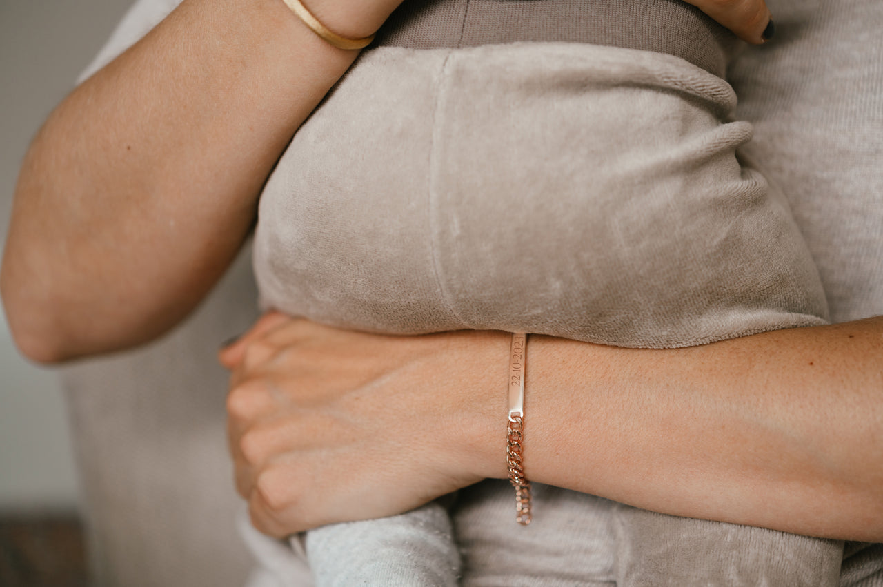 Bar Chain Bracelet - Rose plated