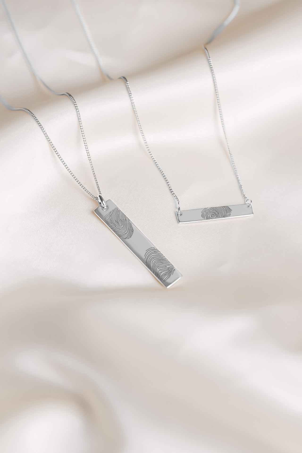 Collier Bar Empreinte Digitale - Argent