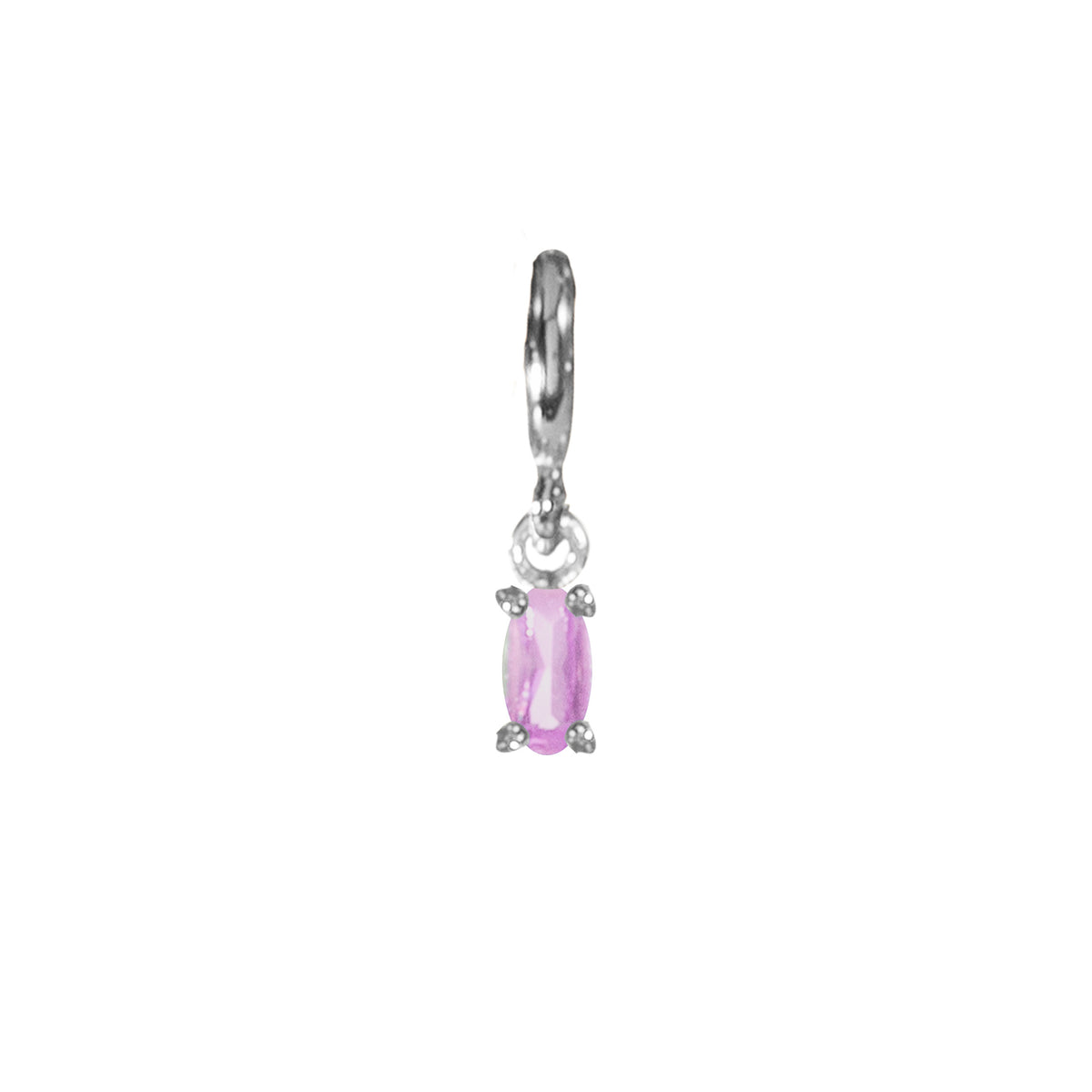 Losse Sliding Birthstone Charm Bedel - Sterling Zilver 925