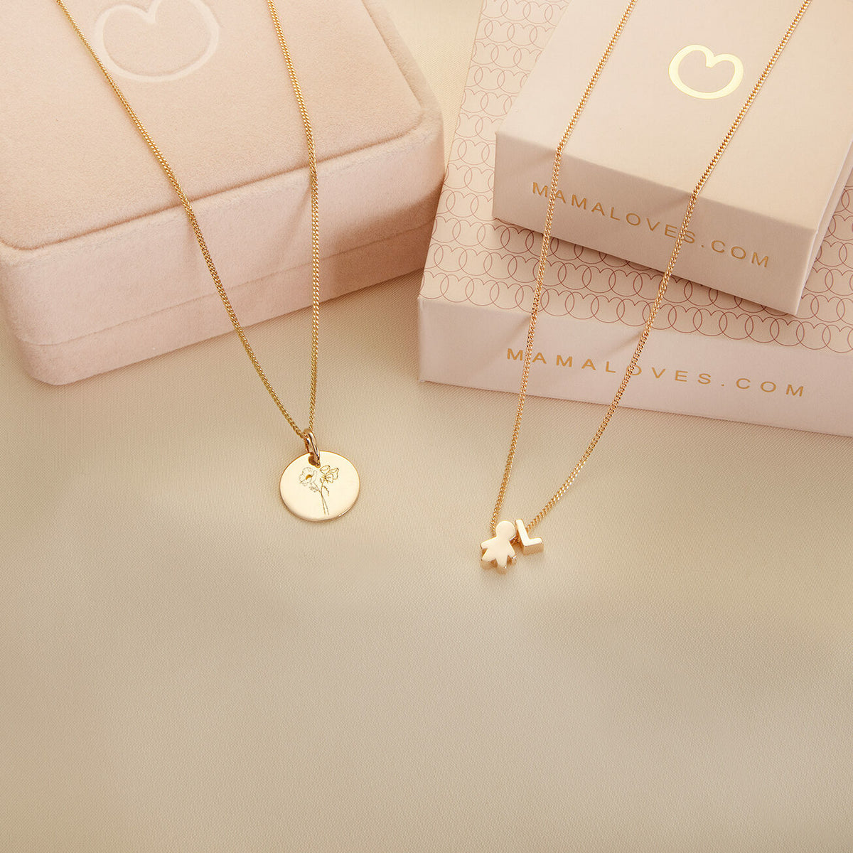 14k PROUD MOM Letter Ketting - 14k Solid Gold