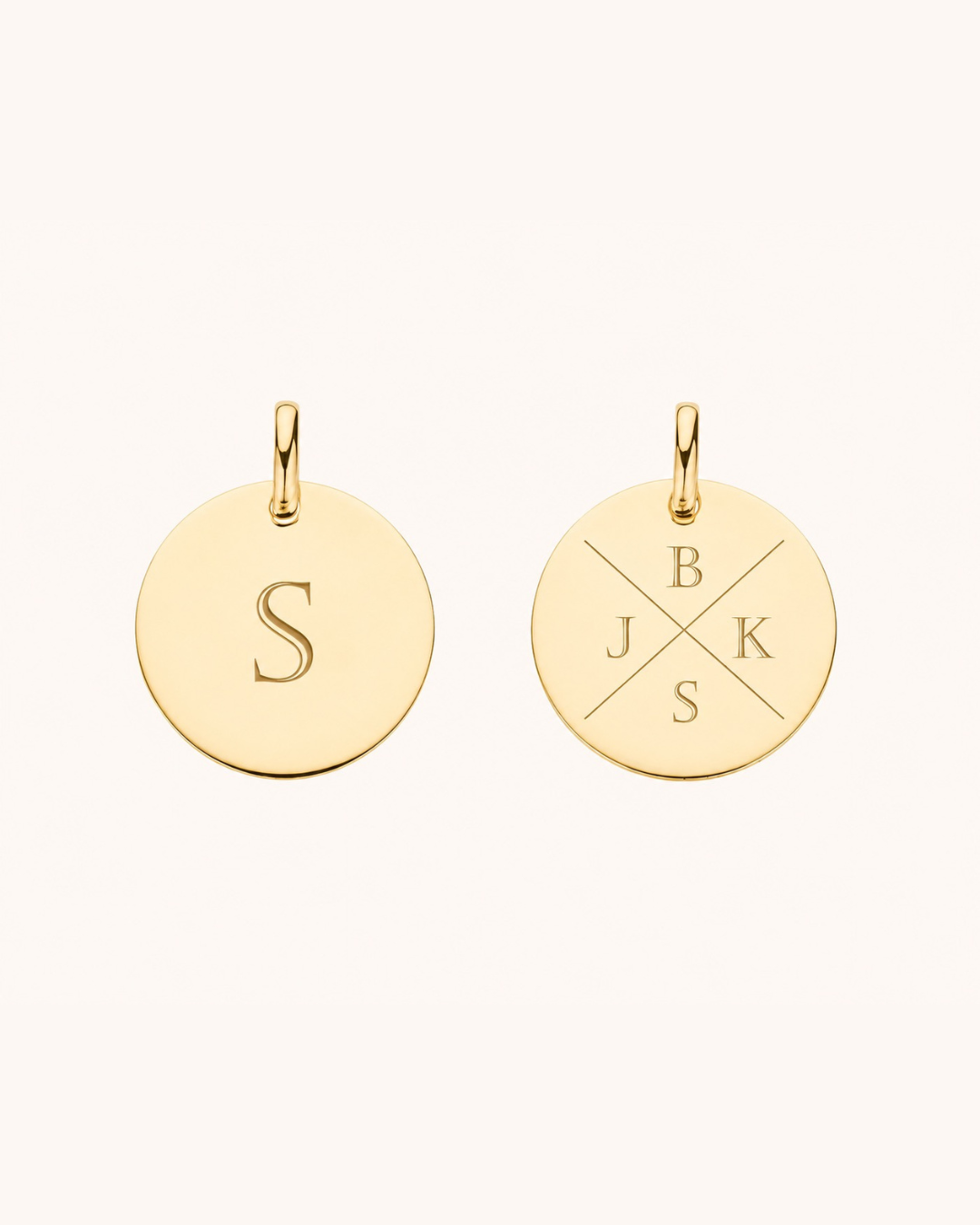 Einzelne Initial Coin 585er Echtgold - 585er Echtgold